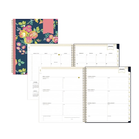 Blue Sky Day Designer CYO Weekly/Monthly Planner, 11 x 8 1/2, Navy/Floral, 2020 BLS103617